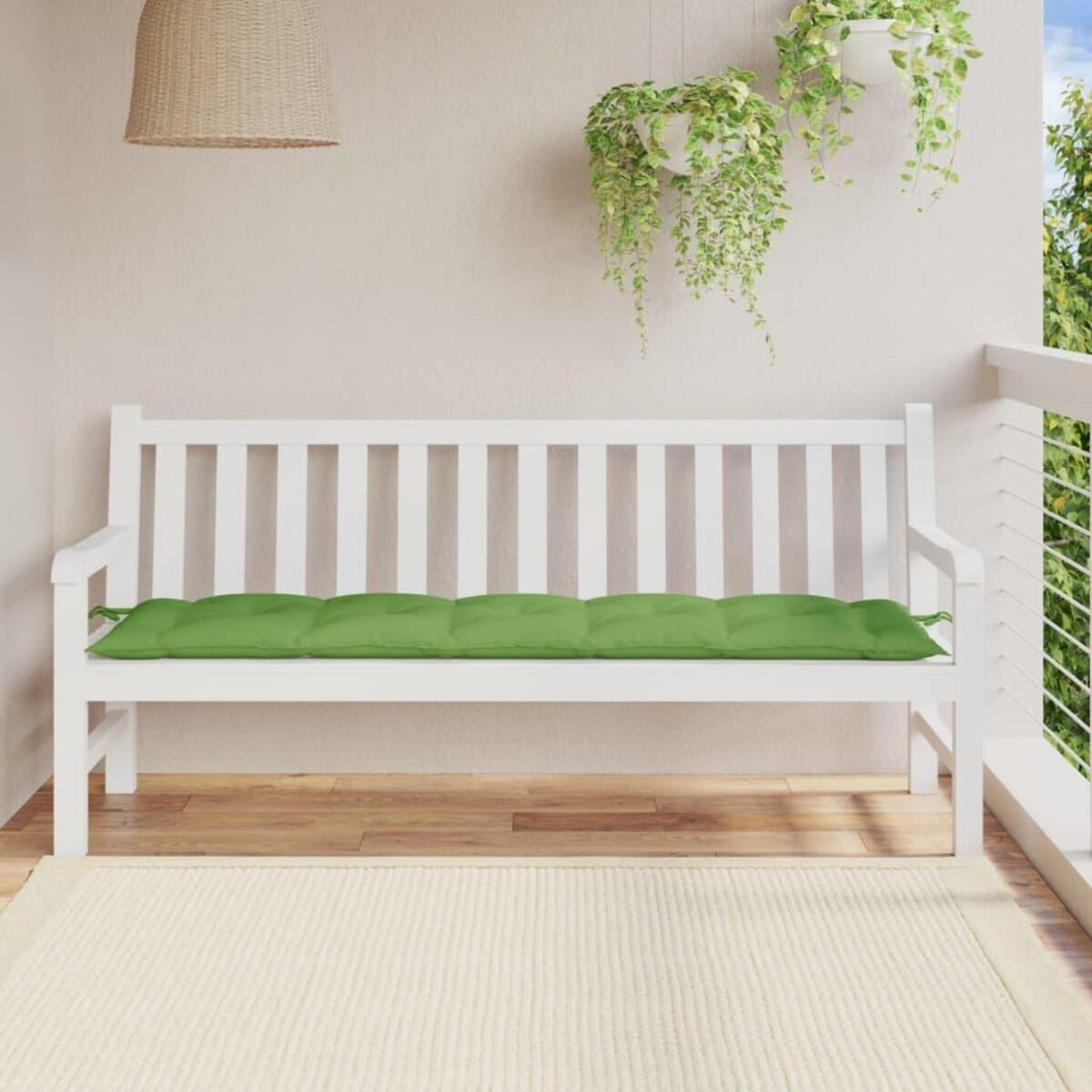 VIDAXL Coussin de banc de jardin vert melange 180x50x7 cm tissu