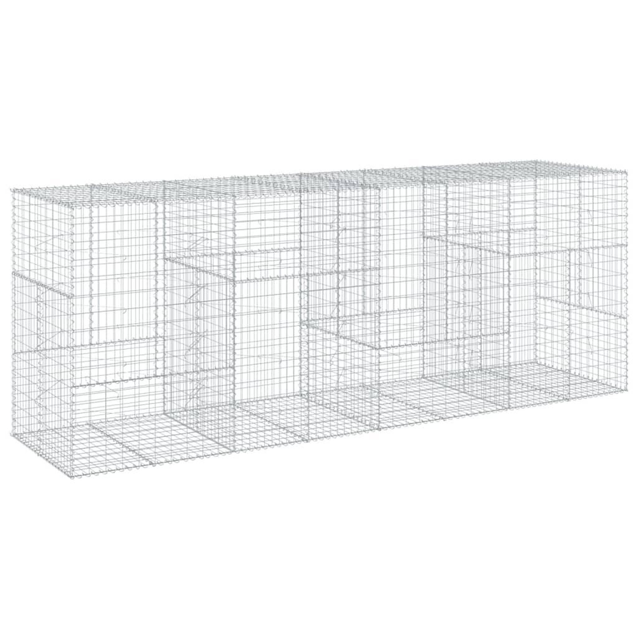 Voir la diapositive 2 : VIDAXL Panier gabion avec couvercle 400x100x150 cm fer galvanise