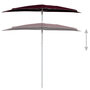 Voir la diapositive 4 : VIDAXL Demi-parasol de jardin avec mat 180x90 cm rouge bordeaux