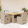 Voir la diapositive 1 : VIDAXL Ensemble a manger de jardin avec coussins 5pcs Beige poly rotin
