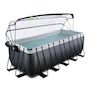 Voir la diapositive 2 : EXIT TOYS Piscine tubulaire Black Leather rectangulaire 5,40 x 2,50 x 1,22 m avec dôme - Exit Toys