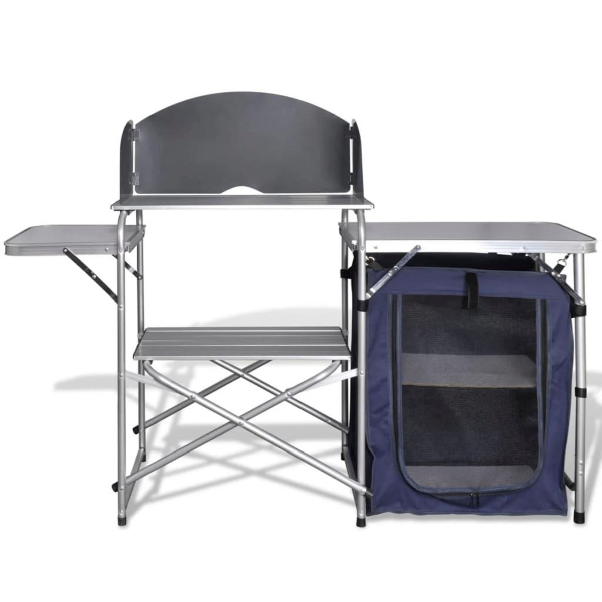 VIDAXL Unite de cuisine de camping pliable avec pare-vent Aluminium