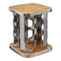 Voir la diapositive 3 : FIVE Rack 12 Épices Rotatif  Bambou  23cm Naturel & Argent
