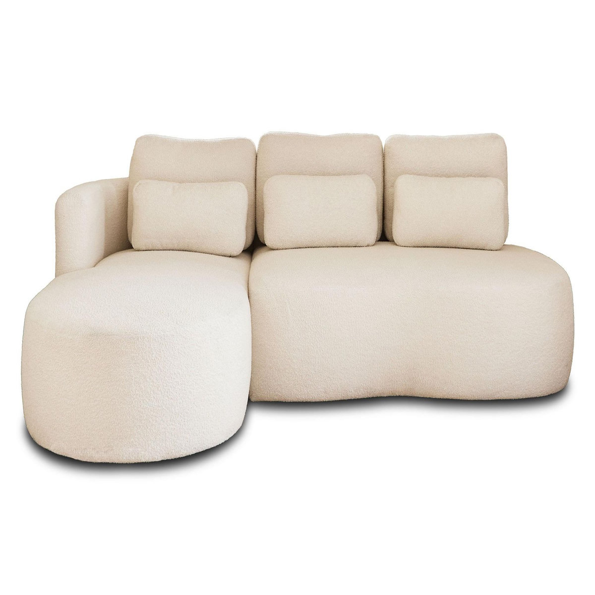 LISA DESIGN Mahina - canapé d'angle gauche - 4 places - convertible avec coffre - en tissu bouclette