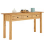 Voir la diapositive 4 : IDIMEX Table console CANCUN meuble d'appoint en bois avec 3 tiroirs, en pin massif finition teintée/cirée