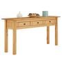 Voir la diapositive 4 : IDIMEX Table console CANCUN meuble d'appoint en bois avec 3 tiroirs, en pin massif finition teintée/cirée