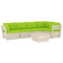 Voir la diapositive 2 : VIDAXL Salon de jardin palette 6 pcs avec coussins bois d'epicea