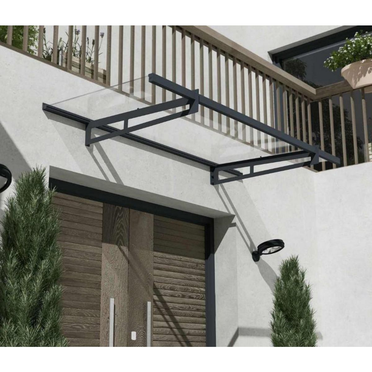 Palram Marquise transparente 93.5x205cm gris foncé - 706595