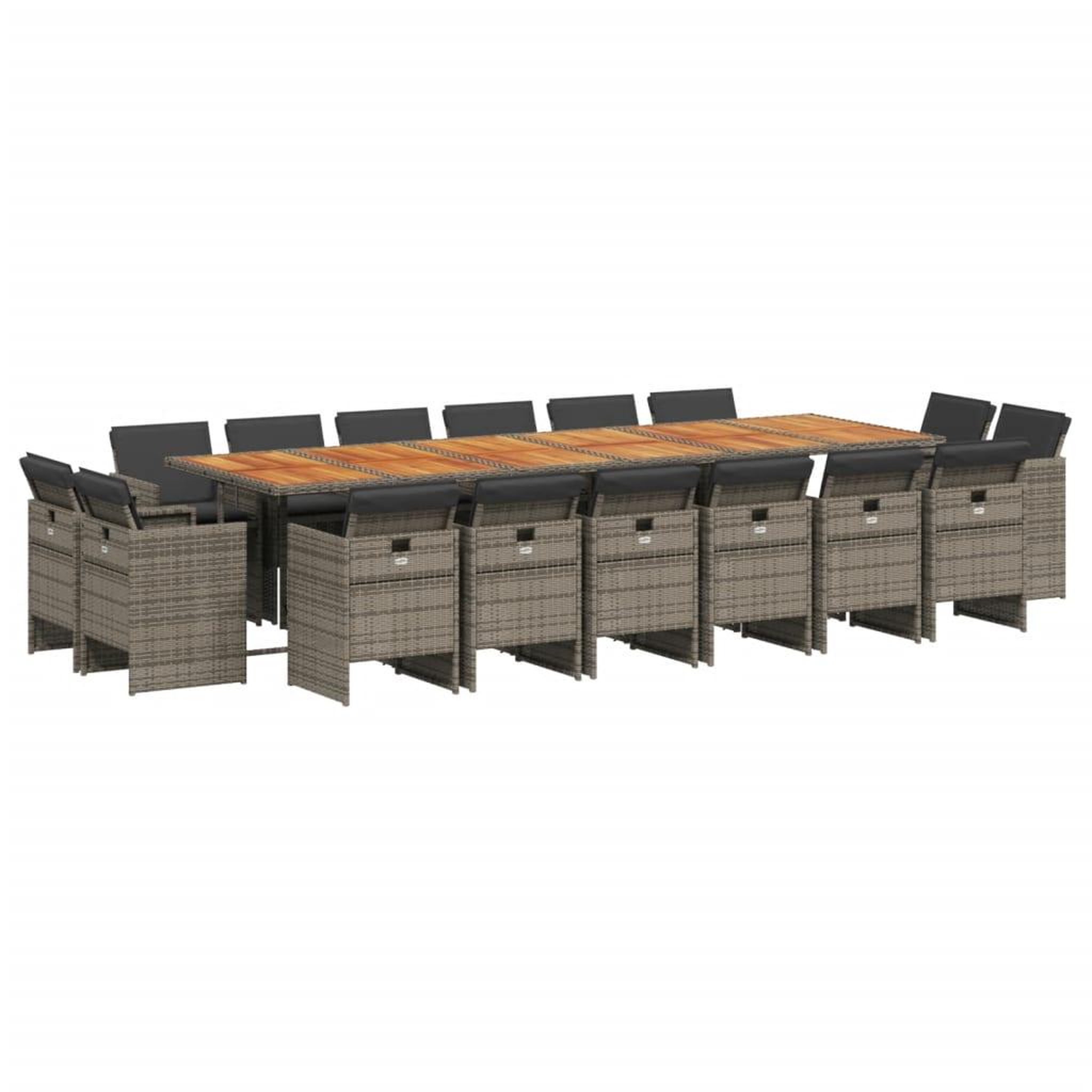 Voir la diapositive 2 : VIDAXL Ensemble a manger de jardin 17 pcs et coussins resine tressee