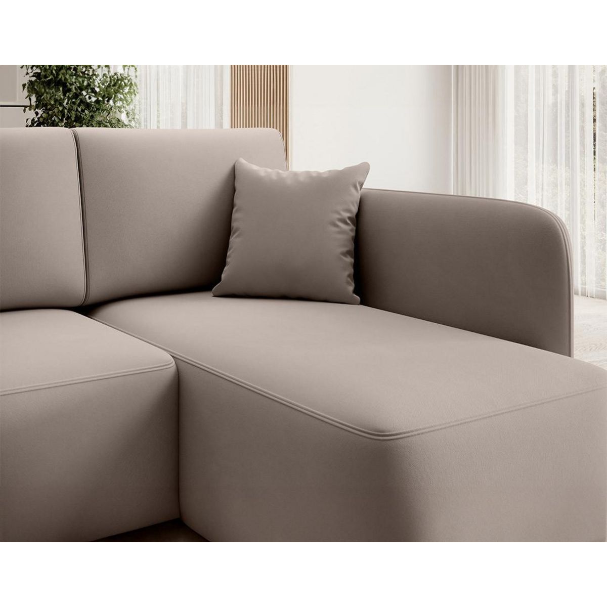 BEST MOBILIER Suzie - canapé d'angle droit 4 places convertible avec coffre en velours