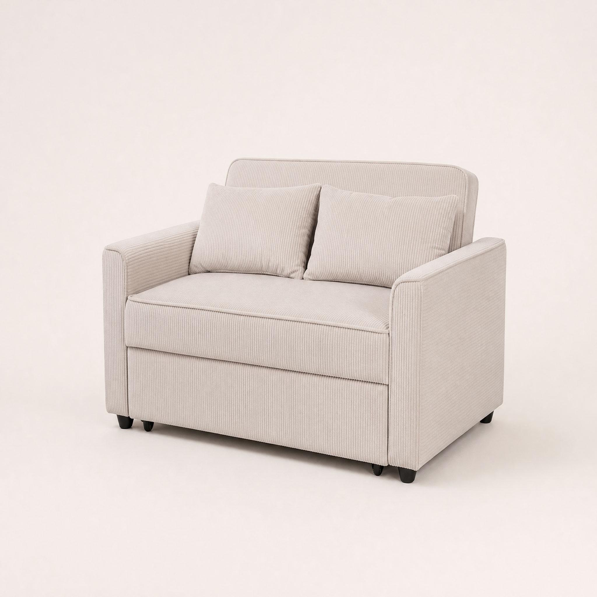 Voir la diapositive 3 : BEST MOBILIER Ernest - canapé droit 2 places convertible en velours côtelé