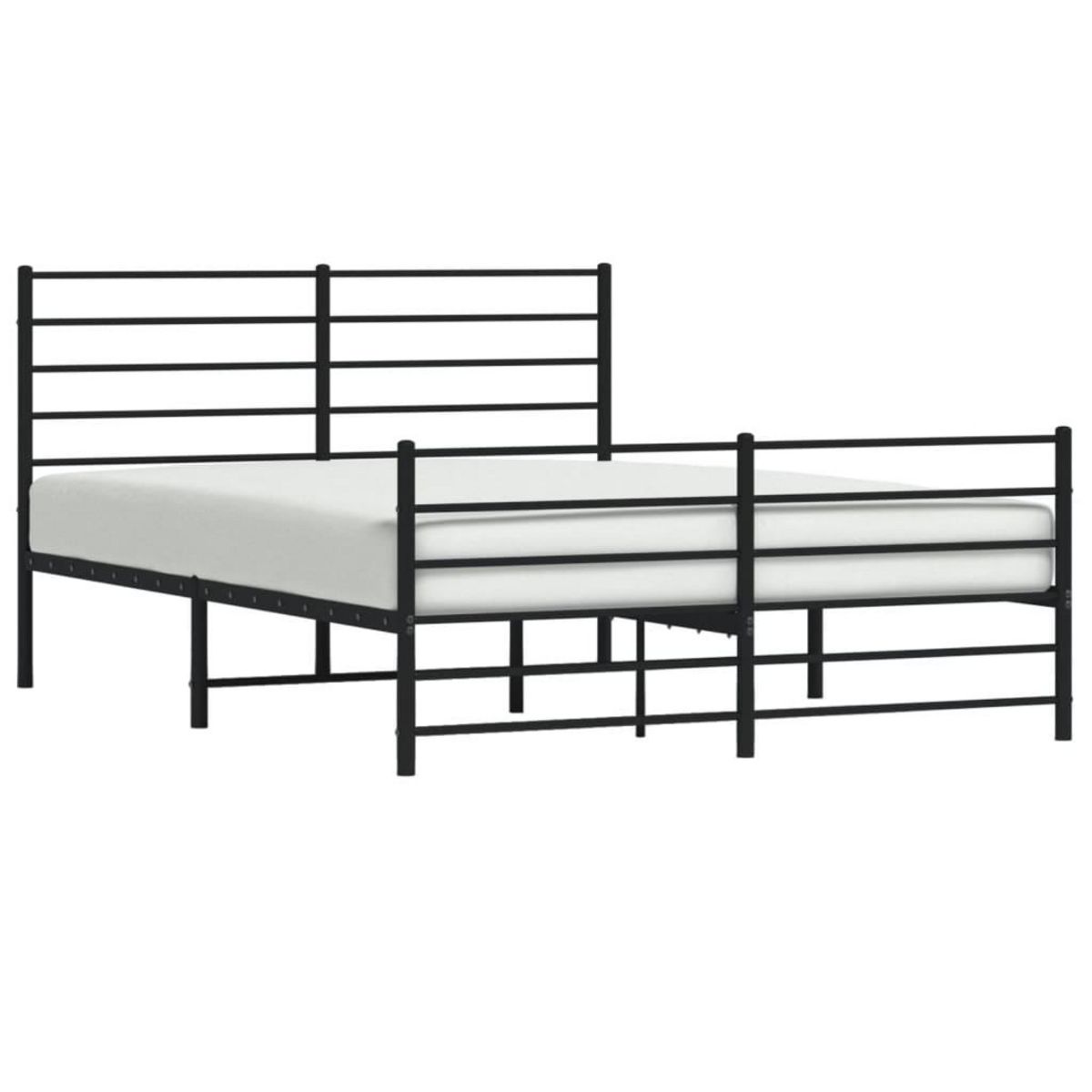 VIDAXL Cadre de lit metal sans matelas avec pied de lit noir 160x200cm