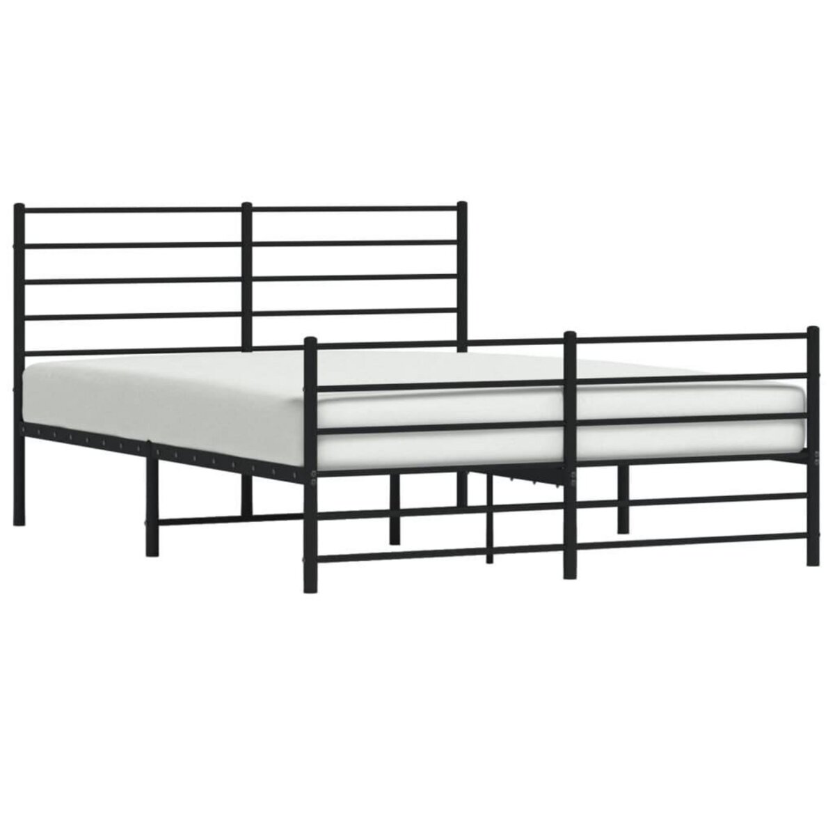 VIDAXL Cadre de lit metal sans matelas avec pied de lit noir 160x200cm