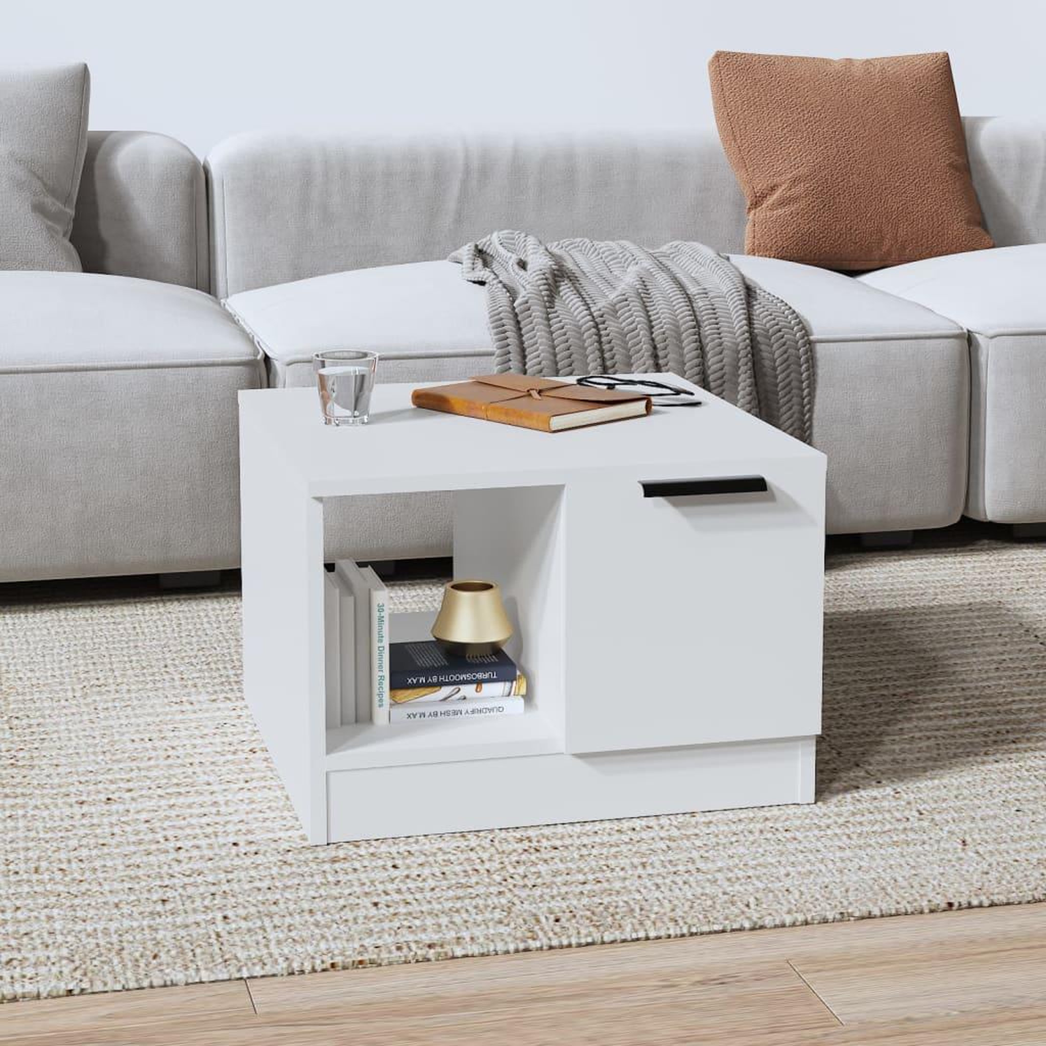 Voir la diapositive 1 : VIDAXL Table basse Blanc 50x50x36 cm Bois d'ingenierie