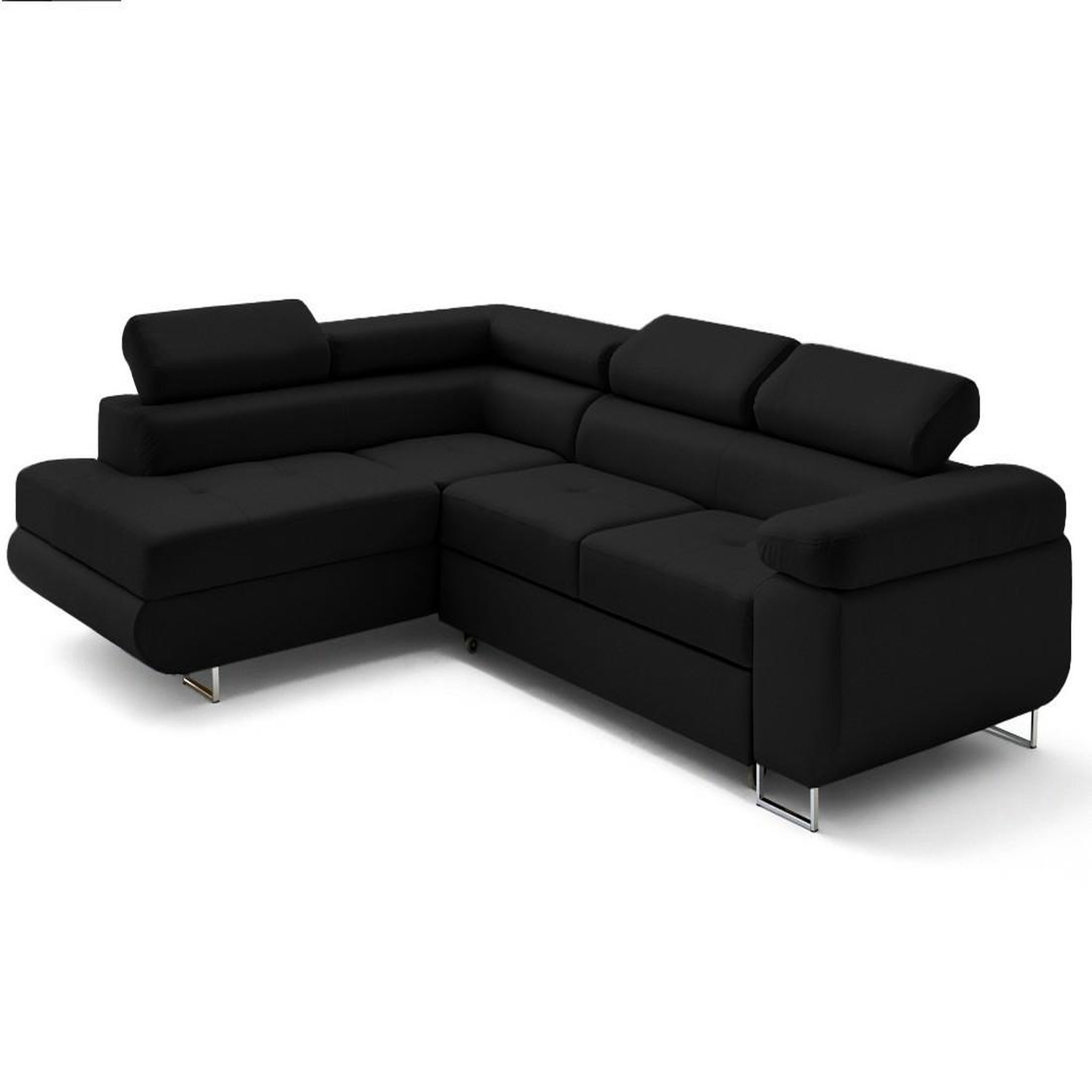 Voir la diapositive 2 : LISA DESIGN Zaria - canapé d'angle gauche 5 places convertible avec coffre et têtières en simili