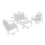 Voir la diapositive 4 : SWEEEK Salon de jardin en bois 4 places - Ushuaïa - Canapé, fauteuils et table basse en acacia, design