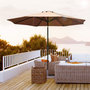 Voir la diapositive 2 : OUTSUNNY Parasol en aluminium rond polyester 180g/m² manivelle inclinable Ø 3 x 2,45 m chocolat