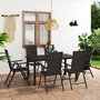 Voir la diapositive 1 : VIDAXL Ensemble a manger de jardin 7 pcs noir