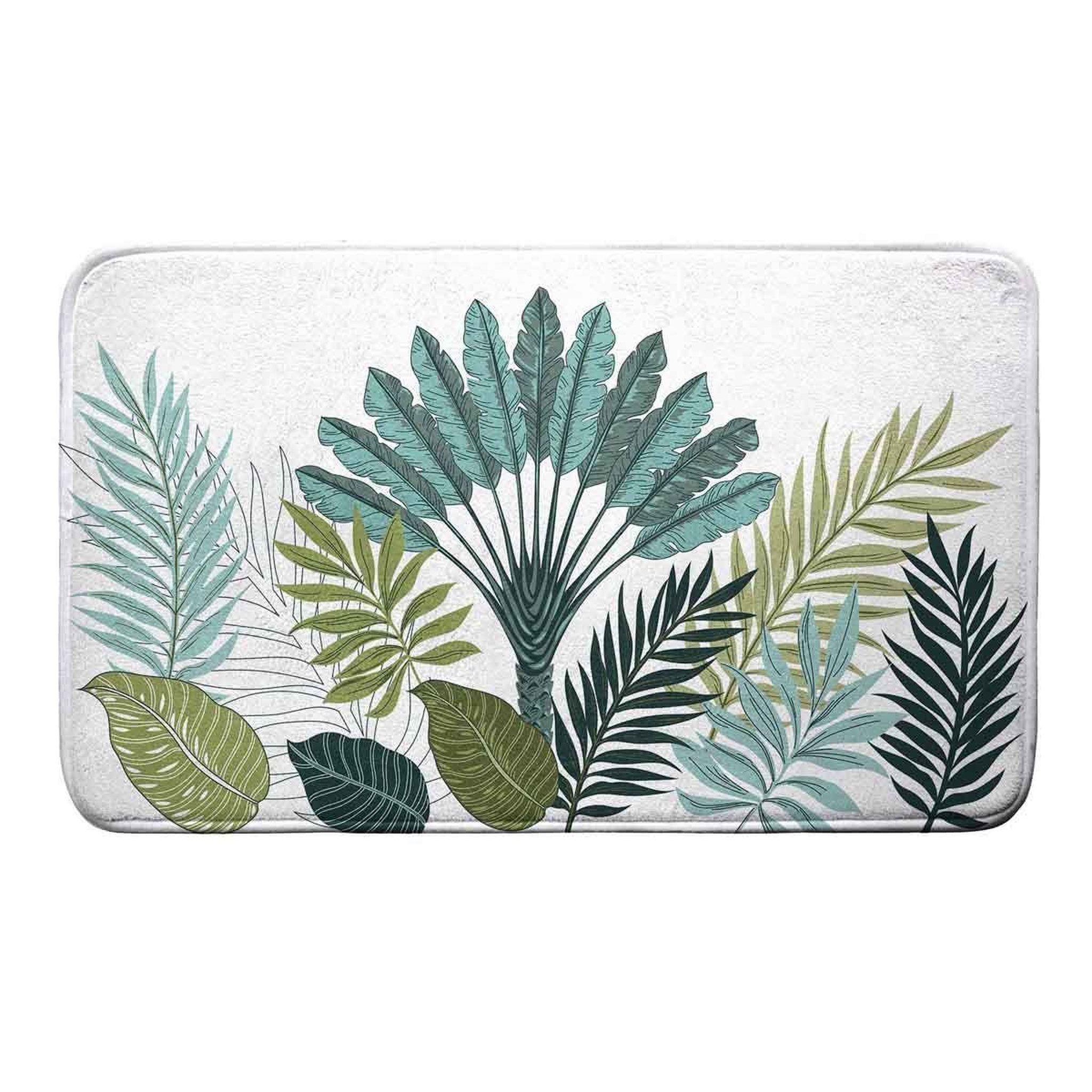 Douceur d'Intérieur Tapis de bain  panazio  45x75cm vert & blanc