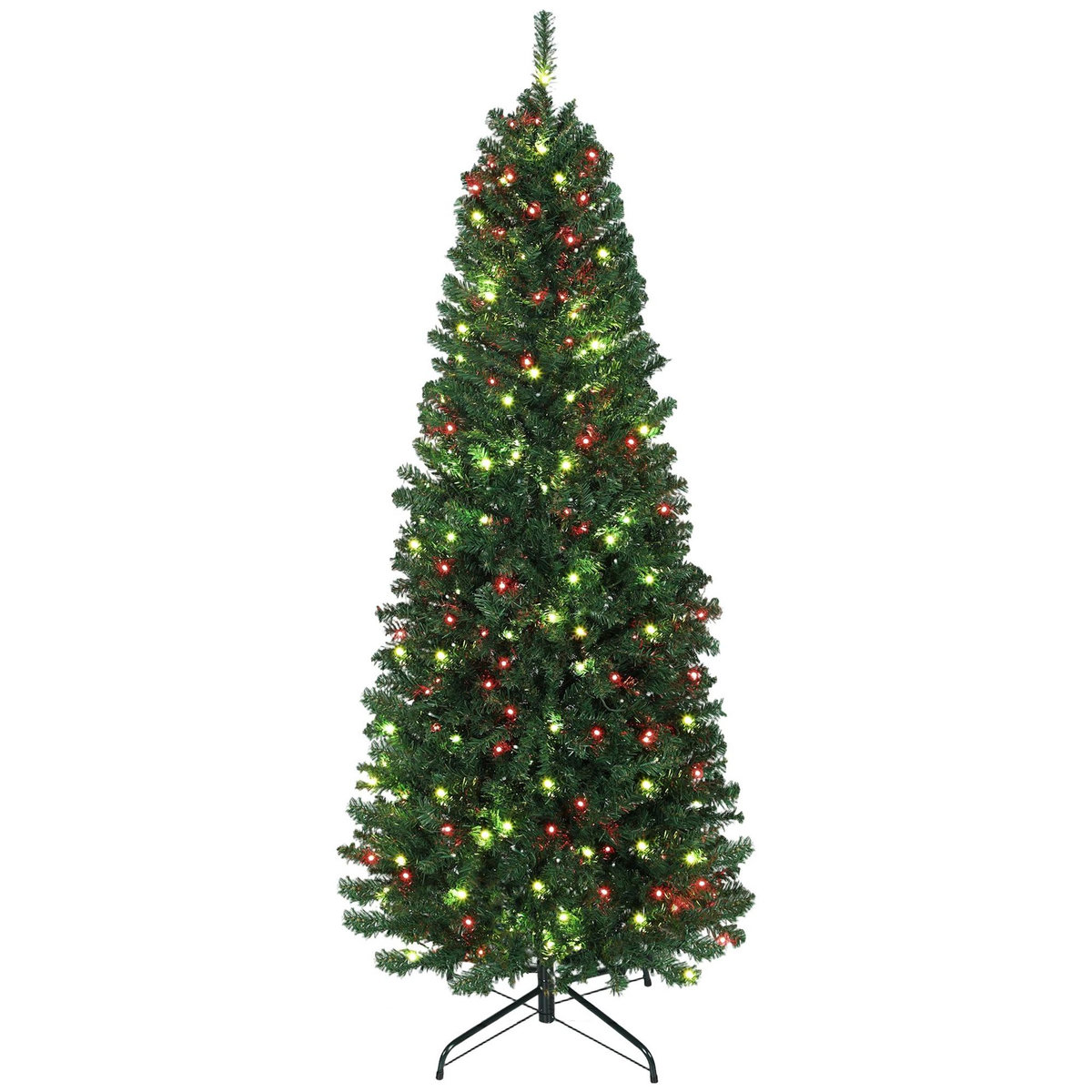 HOMCOM Sapin de Noël artificiel LED H.180 cm 899 branches télécommande 12 modes timer vert