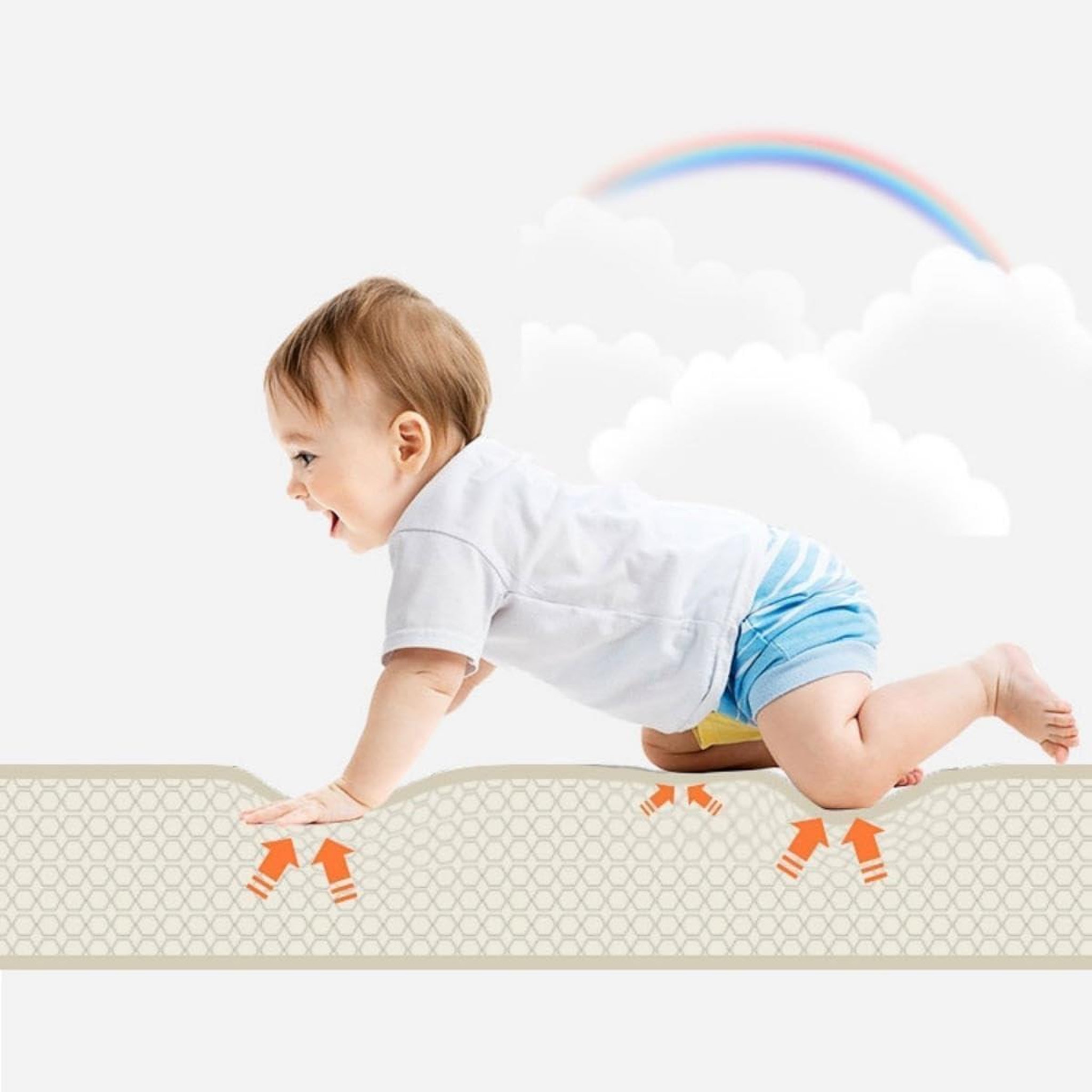Voir la diapositive 5 : MOBY SYSTEM Tapis D'éveil Bébé Pliable Double faces, Tapis Mousse 180*120 Reversible, Facile à Nettoyer