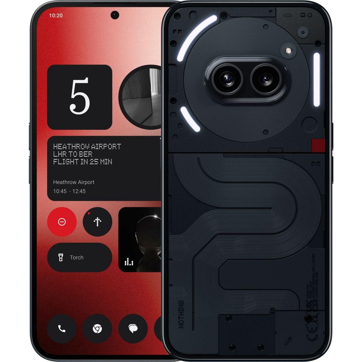 NOTHING Téléphone portable Pack Phone(2a) Noir 256Go+Charg45W+Coque