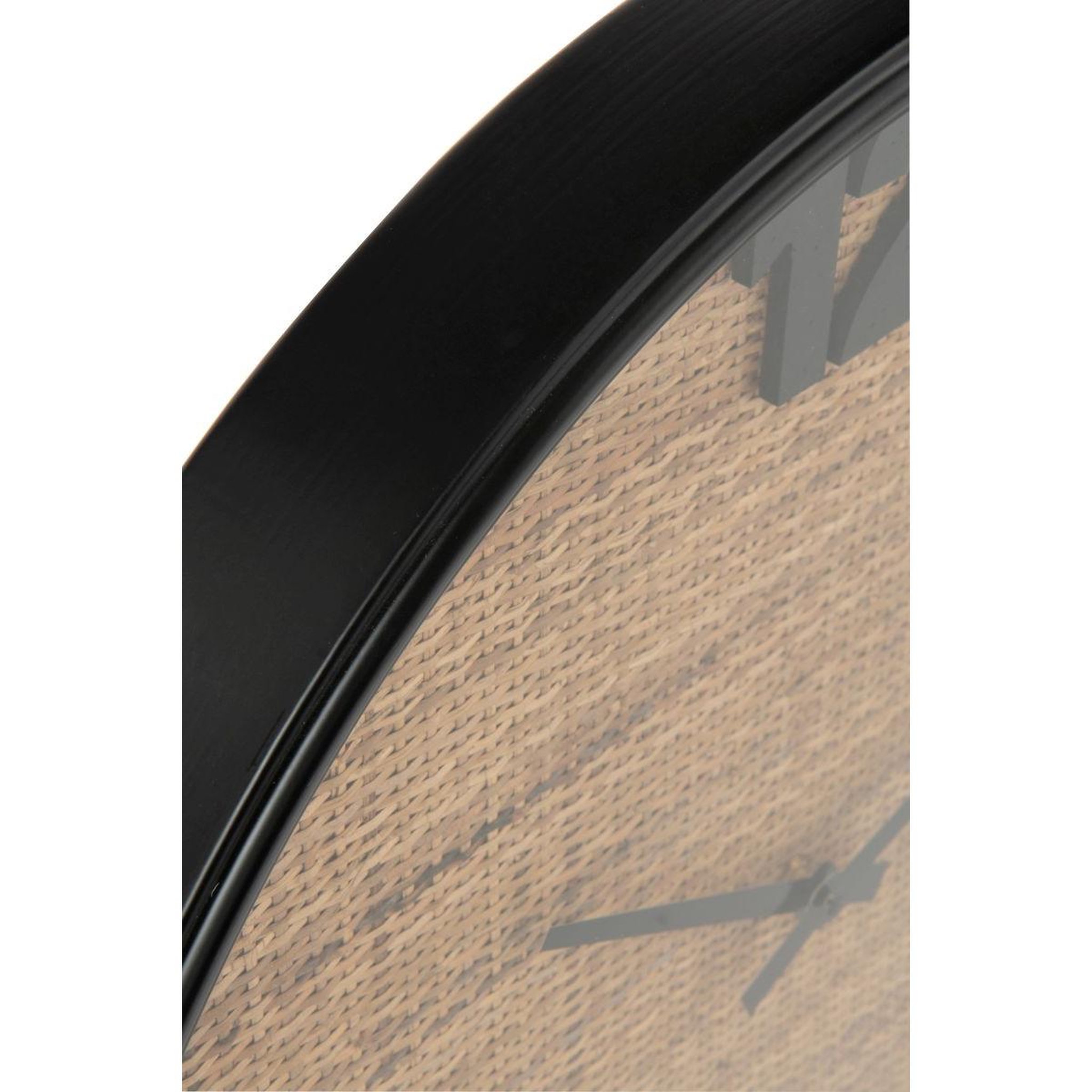 Voir la diapositive 3 : J-LINE Horloge murale en rotin  automn  60cm marron