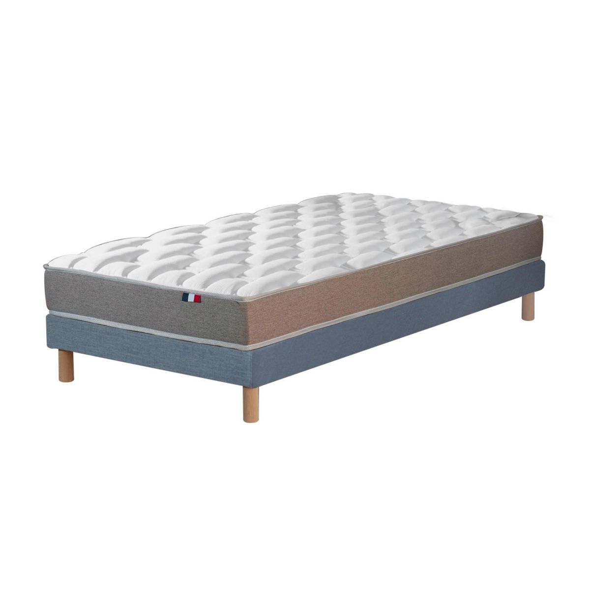 IDLITERIE Ensemble matelas mémoire de forme MAM AZUR avec sommier - confort français