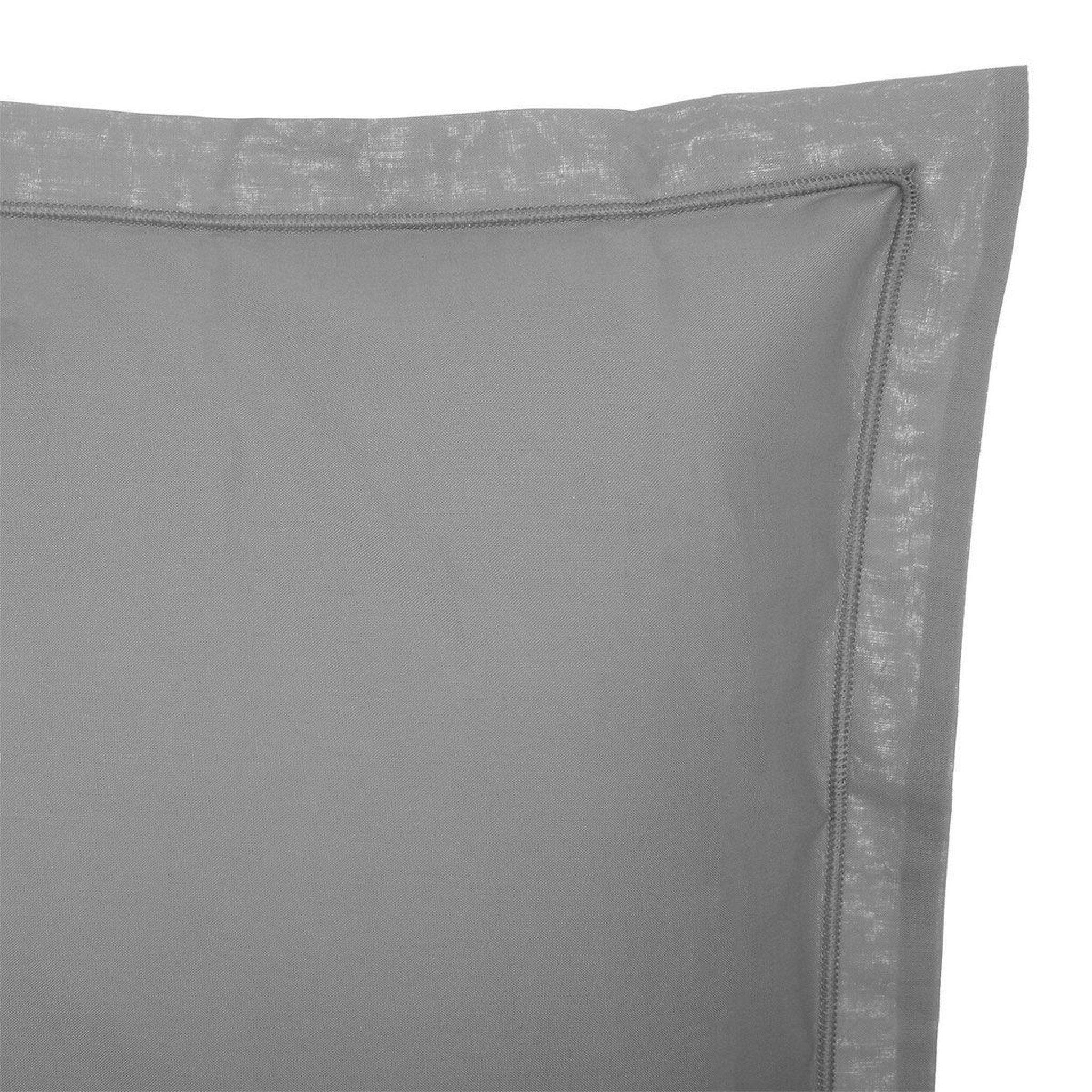 Voir la diapositive 2 : ATMOSPHERA Taie d'oreiller  percale  63x63cm gris