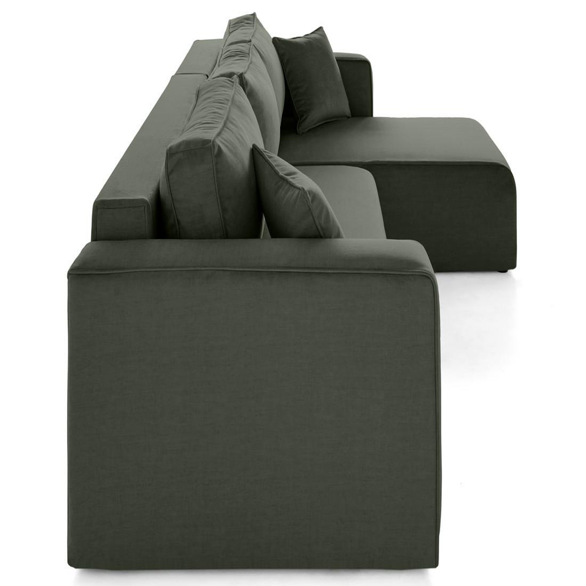 Voir la diapositive 4 : BEST MOBILIER Topaze - canapé d'angle déhoussable réversible 4 places en velours