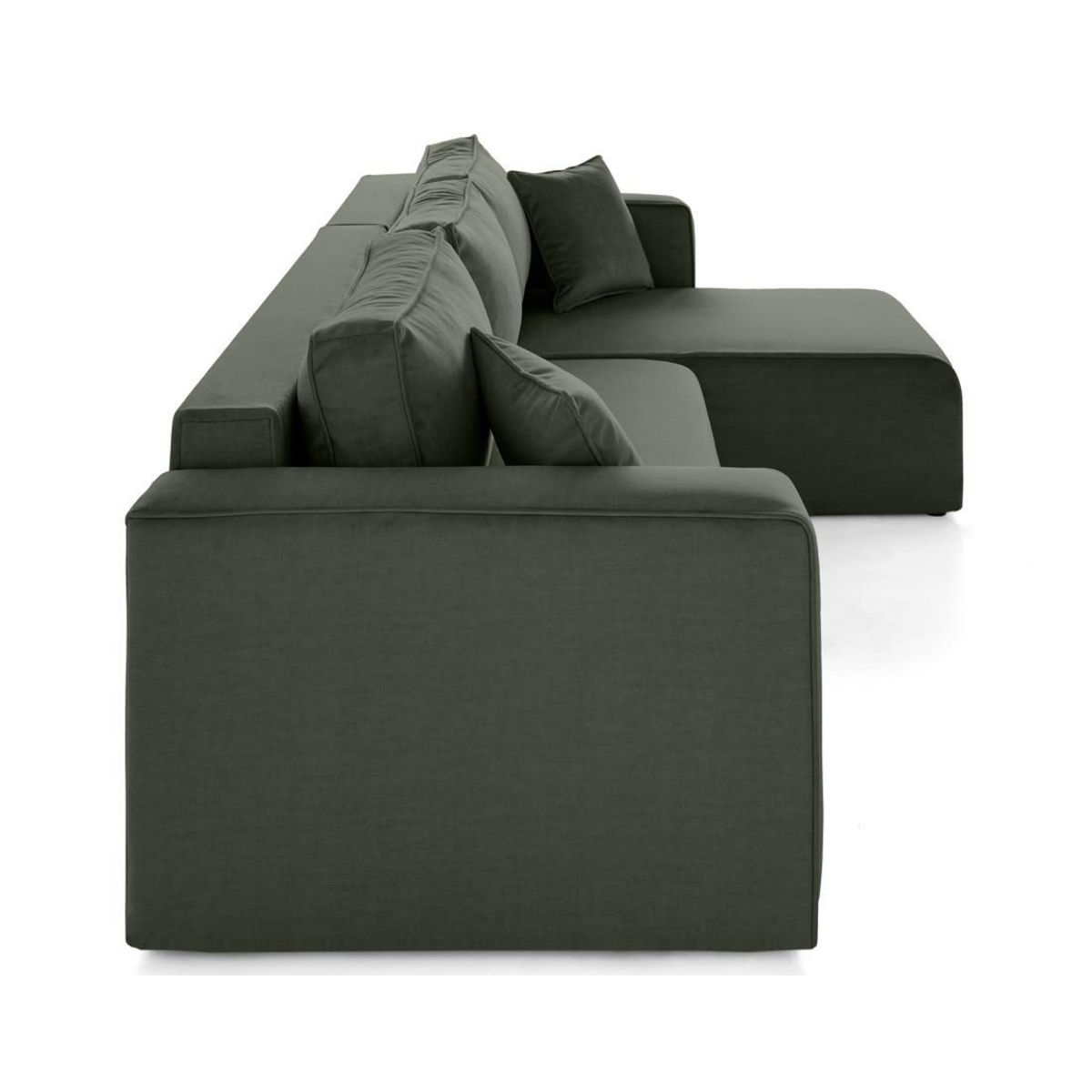 BEST MOBILIER Topaze - canapé d'angle déhoussable réversible 4 places en velours