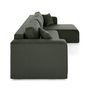 Voir la diapositive 4 : BEST MOBILIER Topaze - canapé d'angle déhoussable réversible 4 places en velours