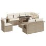 Voir la diapositive 2 : VIDAXL Salon de jardin avec coussins 9 pcs beige resine tressee