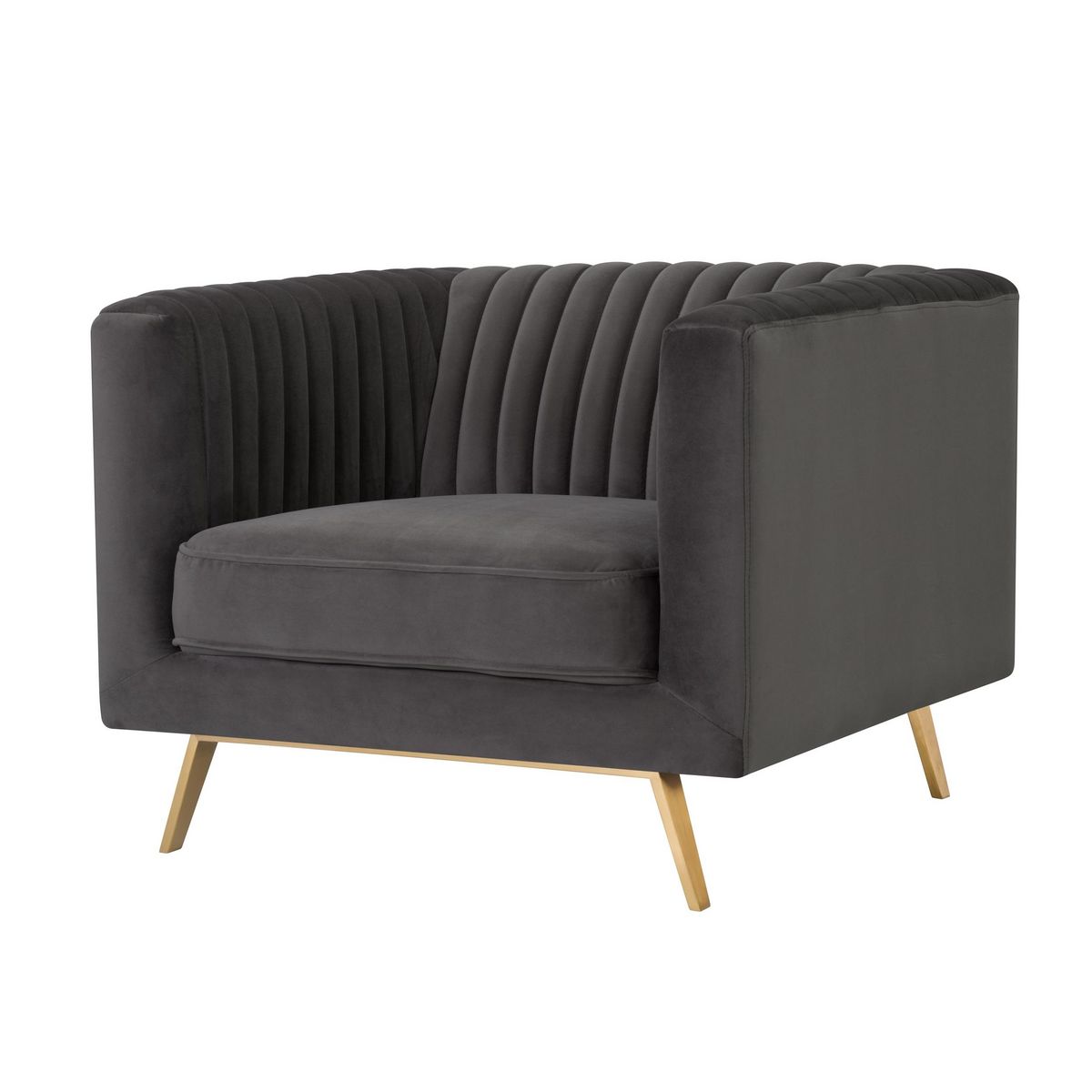 Rendez vous déco Fauteuil en velours vert foncé - Gatsby