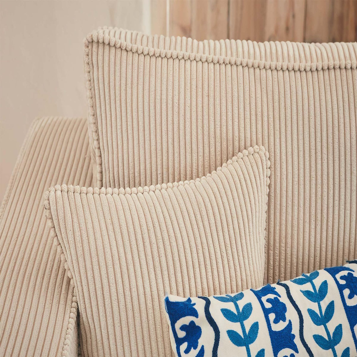 BEST MOBILIER Topaze - canapé panoramique en u - 7 places - convertible avec coffre - en velours côtelé