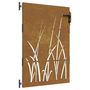 Voir la diapositive 2 : VIDAXL Portail de jardin 85x150 cm acier corten conception d'herbe