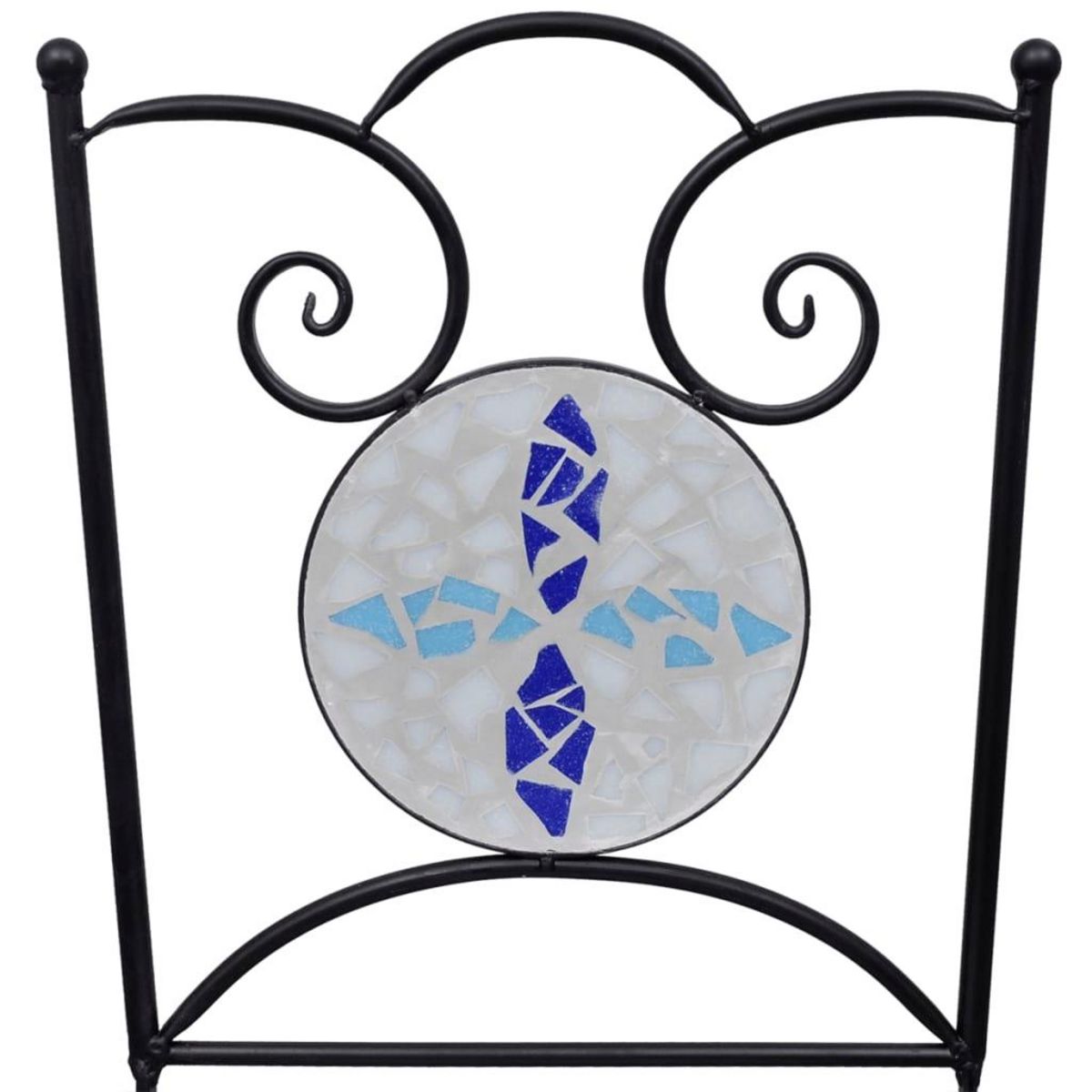 VIDAXL Chaises pliables de bistro lot de 2 Ceramique Bleu et blanc