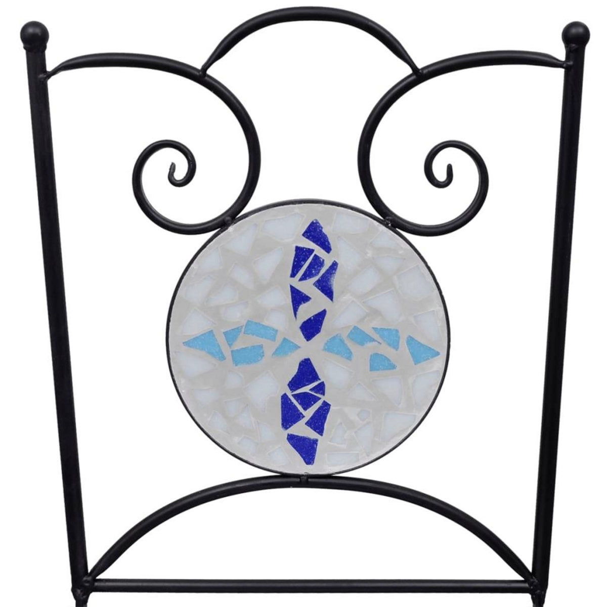 VIDAXL Chaises pliables de bistro lot de 2 Ceramique Bleu et blanc