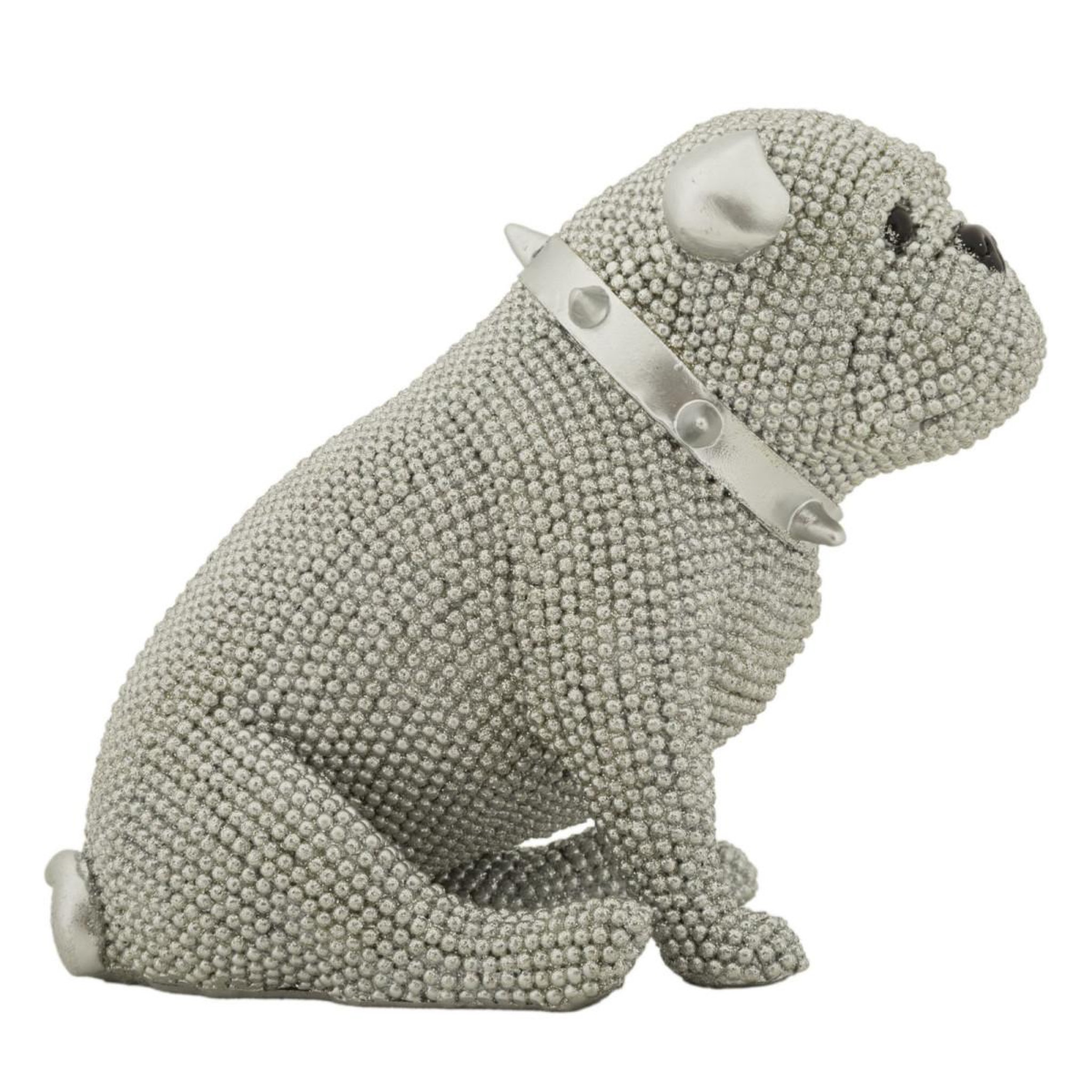 Voir la diapositive 2 : Paris Prix Statuette déco bulldog  sparky  17cm argent