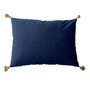 Voir la diapositive 1 : Paris Prix Coussin Déco Uni à Pompons  Panama  50x70cm Bleu Marine