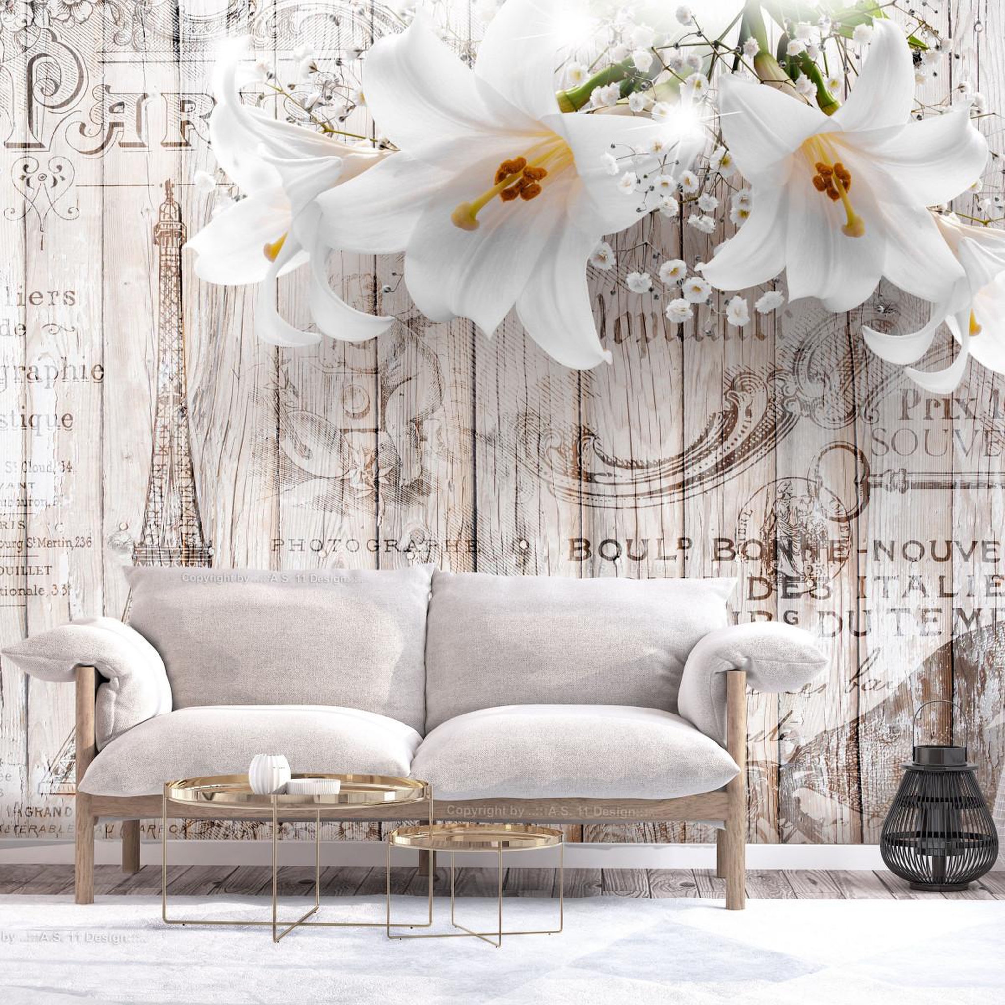 Voir la diapositive 1 : Paris Prix Papier Peint  Parisian Lilies