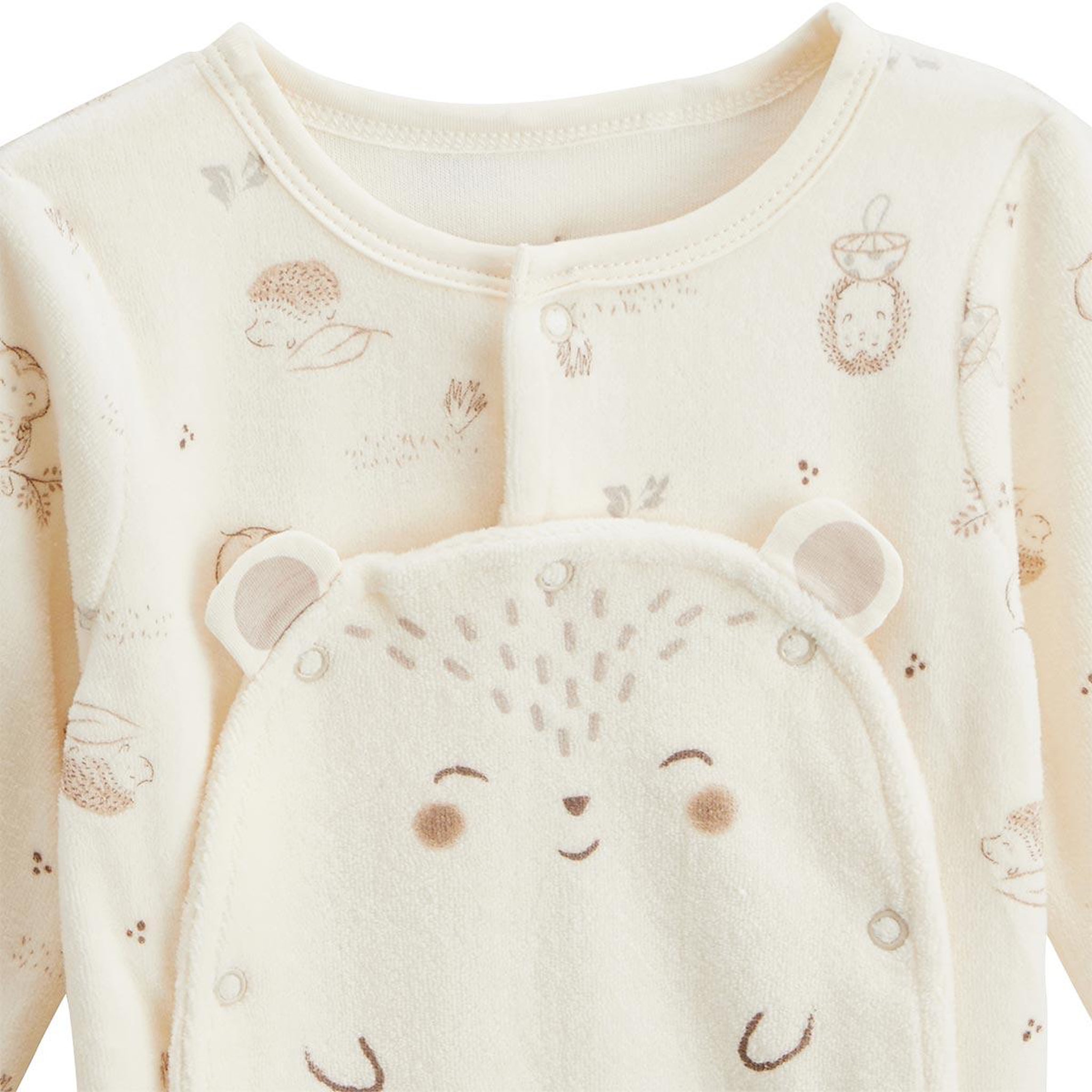 Voir la diapositive 3 : Petit Béguin Pyjama bébé en velours ouverture pont Envolée de bisous
