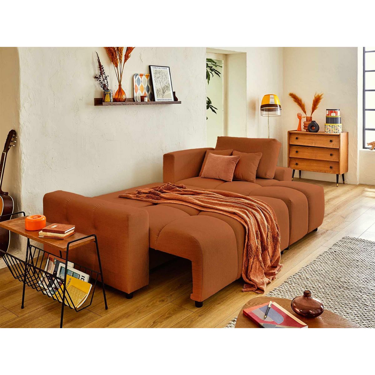 LISA DESIGN Crocus - canapé d'angle réversible - 4 places - convertible avec coffre - en tissu