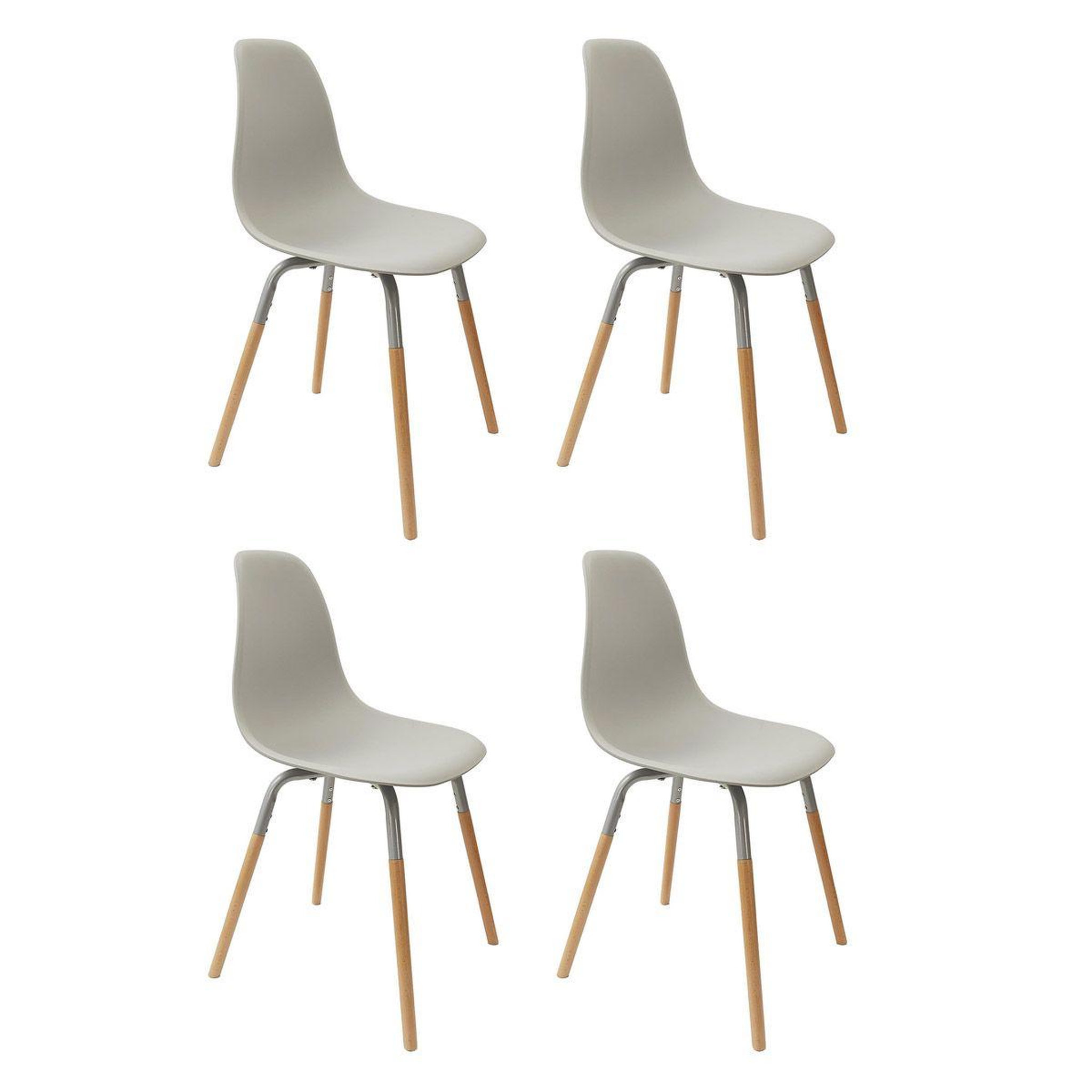 The Home Deco Factory Lot de 4 chaises scandinaves  phénix  81cm gris