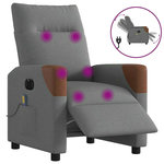 VIDAXL Fauteuil inclinable de massage electrique gris fonce tissu