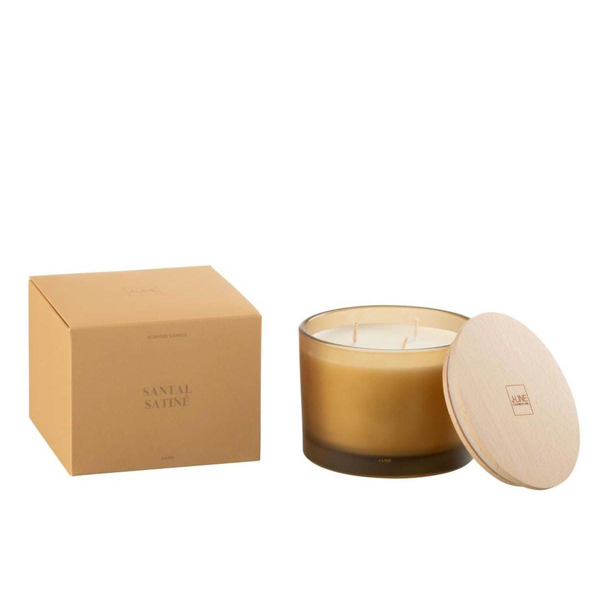 Voir la diapositive 2 : J-LINE Bougie parfumée  accords essentiels  10cm santal satiné