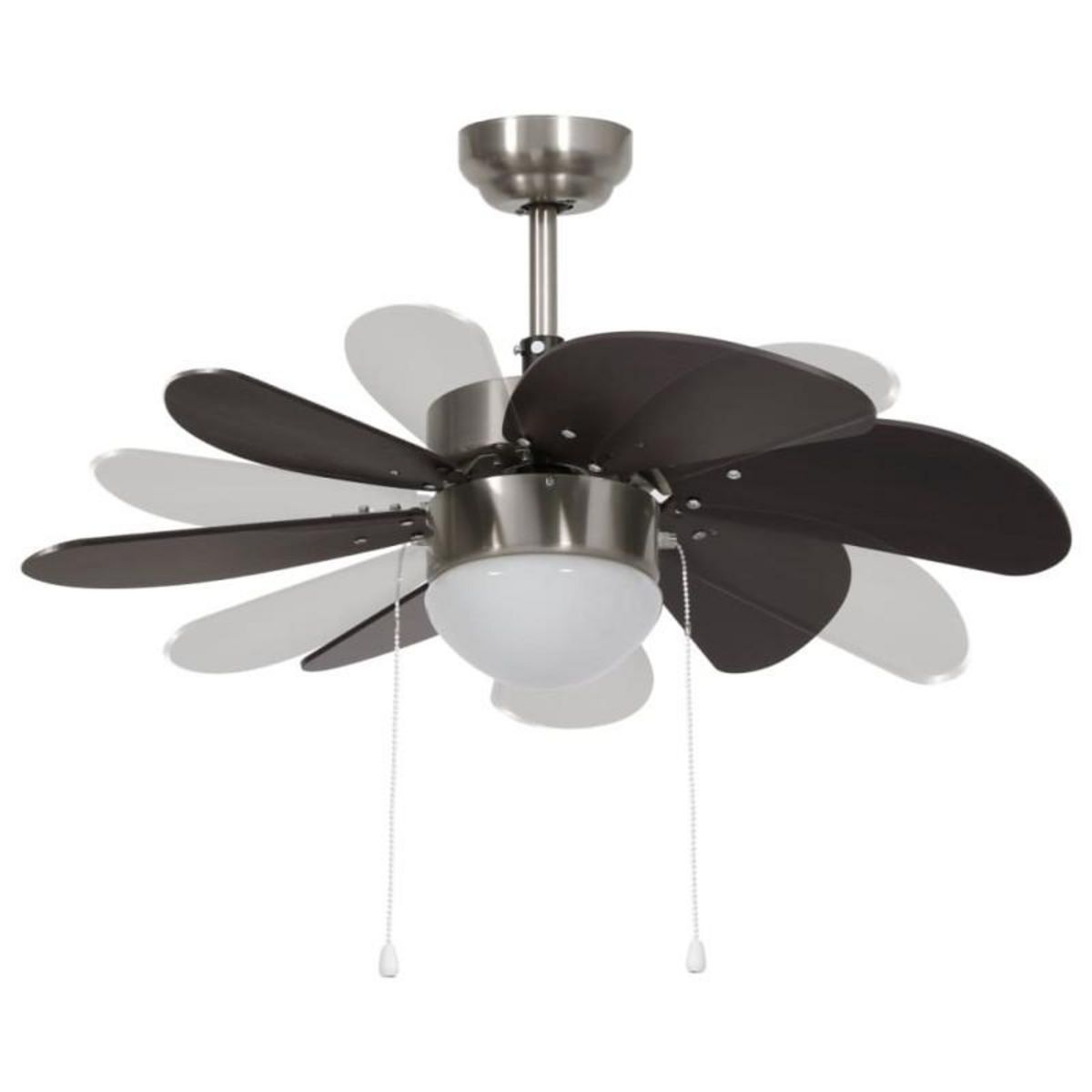 VIDAXL Ventilateur de plafond avec lampe 76 cm Marron foncé