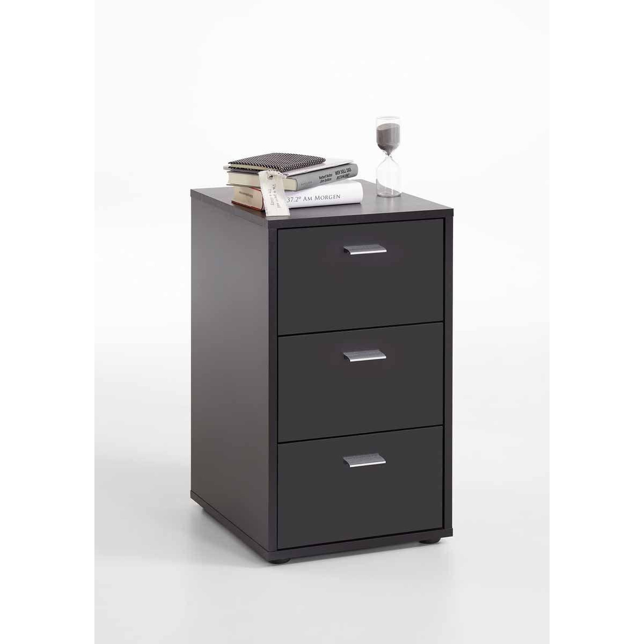 Voir la diapositive 2 : Paris Prix Table de chevet 3 tiroirs design  gania  62cm noir