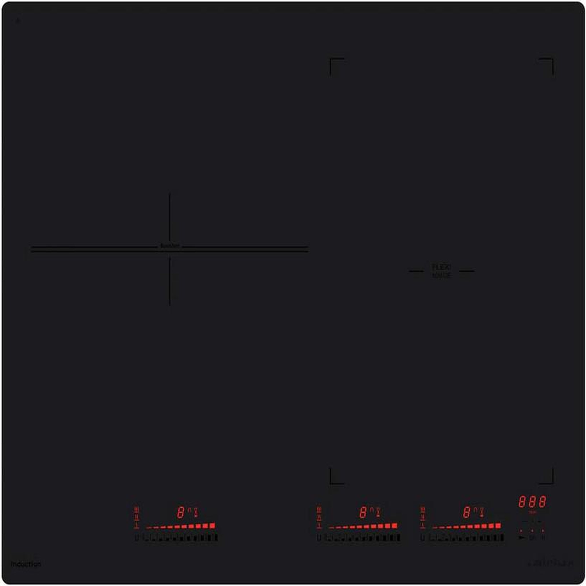 Airlux Table de cuisson induction 60cm 3 feux 7400w noir - ATIF63BKM