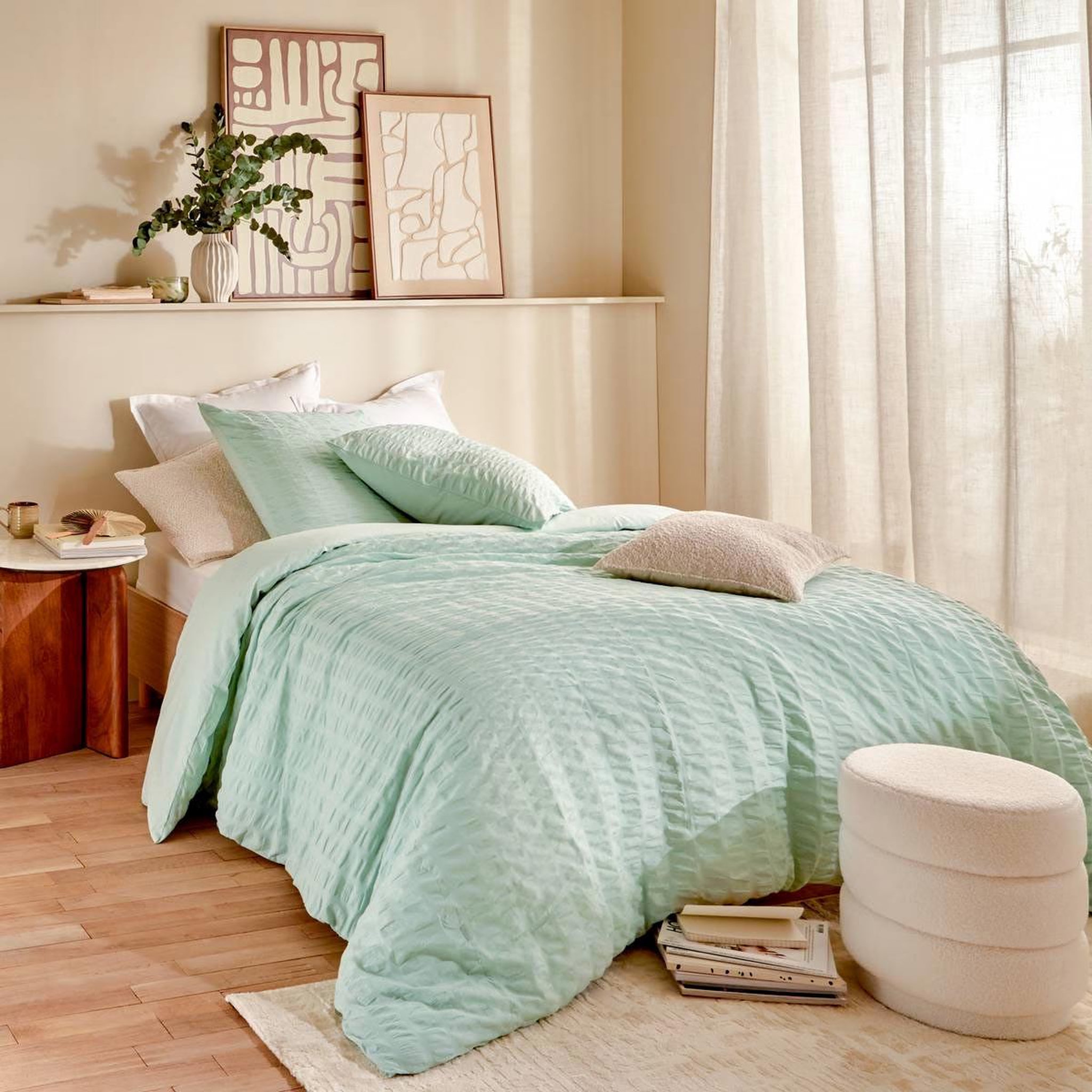 ATMOSPHERA Parure de lit 3 pièces  irhia  240x220cm vert céladon